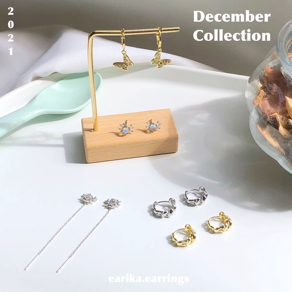 ภาพหน้าปกสินค้าearika.earrings - ต่างหูเงินแท้ S92.5 (เจาะ) เหมาะสำหรับคนแพ้ง่าย - คอลเลคชั่นต้นเดือนธันวาคม 2021 (1)