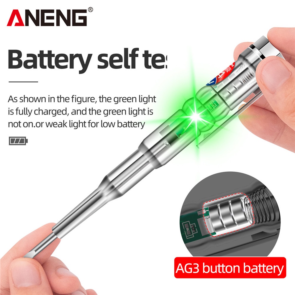 aneng-b14-เครื่องทดสอบไฟฟ้า-24-250v-พร้อมไฟแสดงสถานะ-เสียง-และไฟเตือน-ปากกาทดสอบ