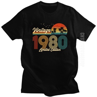 T-shirt  เสื้อยืด พิมพ์ลายกราฟฟิค 1980 Limited Edition สไตล์วินเทจ สําหรับผู้ชาย อายุ 40 ปี 40 ปีS-5XL