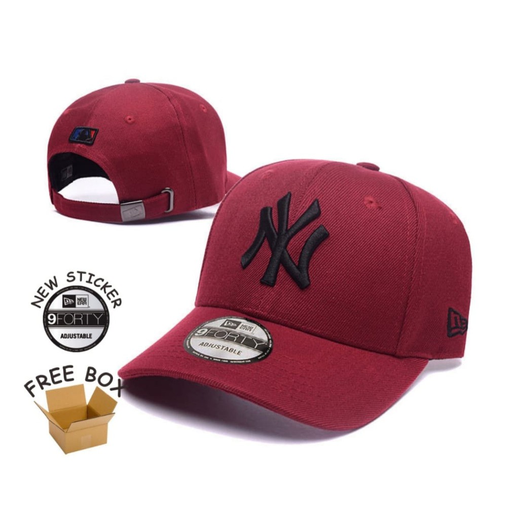 Topi NY สายรัดเบสบอล MLB New York Yankees Hitam Navy Putih สีดํา สีขาว ...