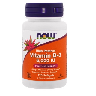 Now Foods, Vitamin D-3, High Potency, 5,000 IU, 120 Softgels