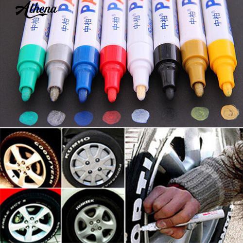 ภาพหน้าปกสินค้าปากกามาร์กเกอร์ กันน้ำ สำหรับเขียนตกแต่งยางรถยนต์ DIY (12 สี ให้เลือก) จากร้าน athena285.th บน Shopee