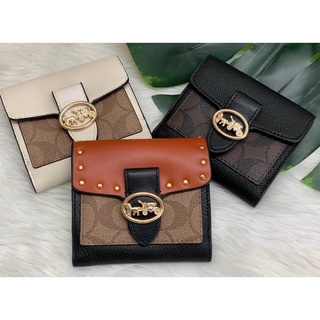 กระเป๋าเงินใบสั้น COACHGEORGIE SMALL WALLET IN SIGNATURE