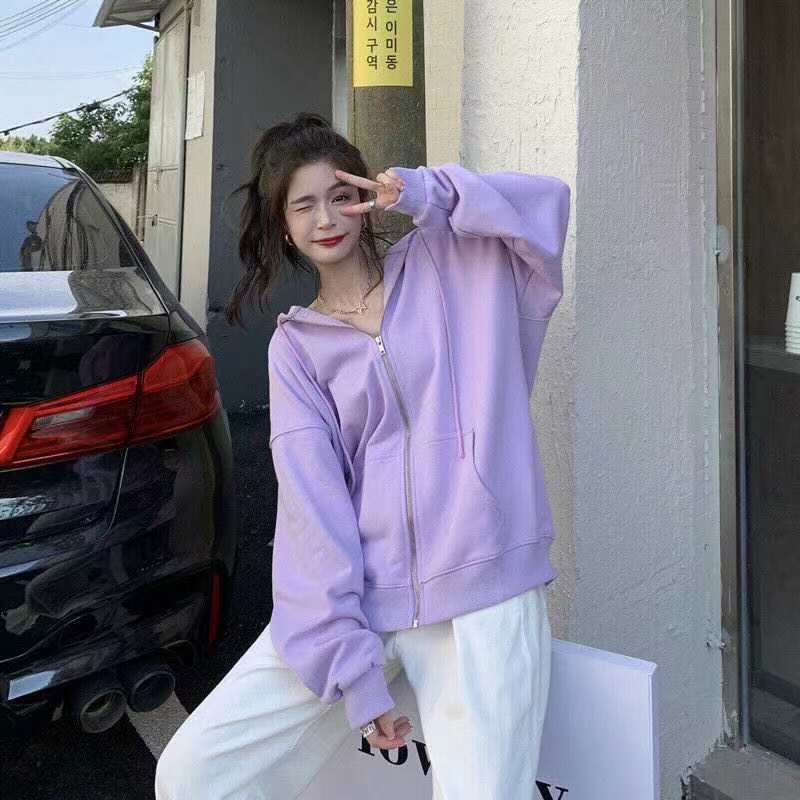 ราคาพิเศษ-เสื้อกันหนาว-สไตล์เกาหลี-สีทึบ-8สี-m-2xlเสื้อกันหนาวมีฮู้ดสีทึบ