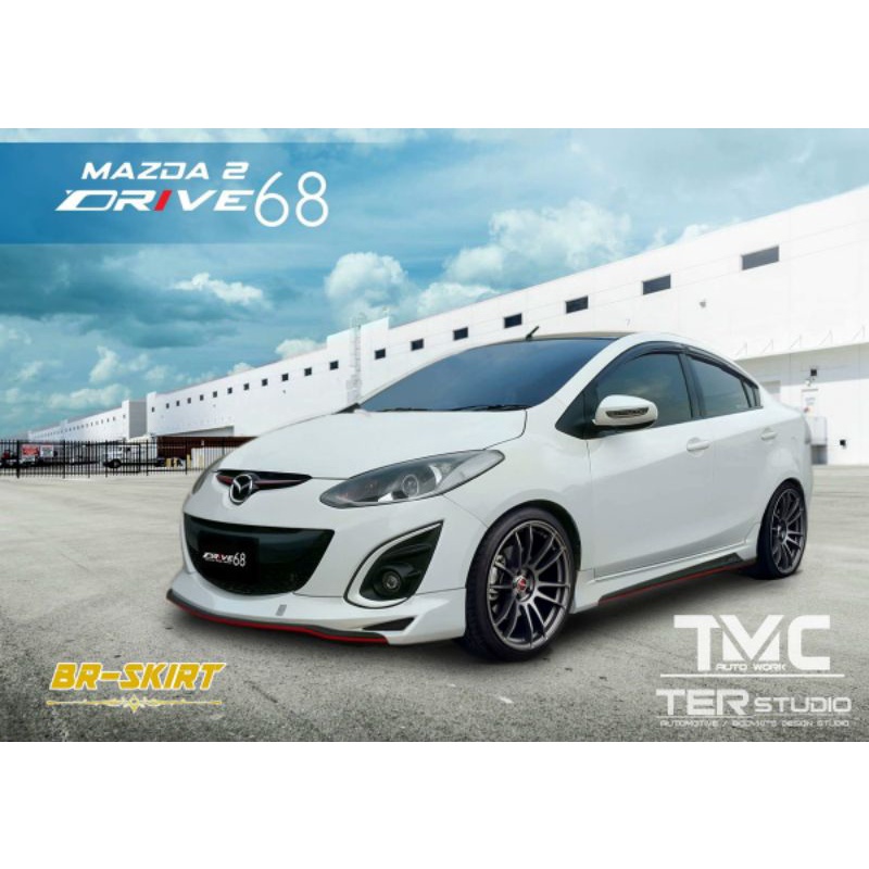 ชุดแต่งสเกิร์ต-mazda2-2010-2014-รุ่น-drive68-แบบ-4-ประตู