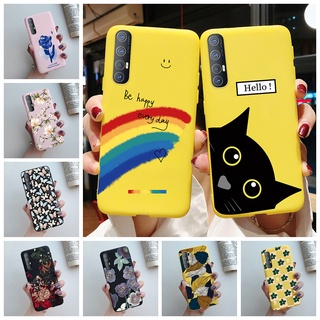 เคส OPPO Reno3 Pro 4G เคสโทรศัพท์ ซิลิโคนนุ่ม ลายดอกไม้สีรุ้ง สีสันสดใส OPPO Reno 3 Pro Cover