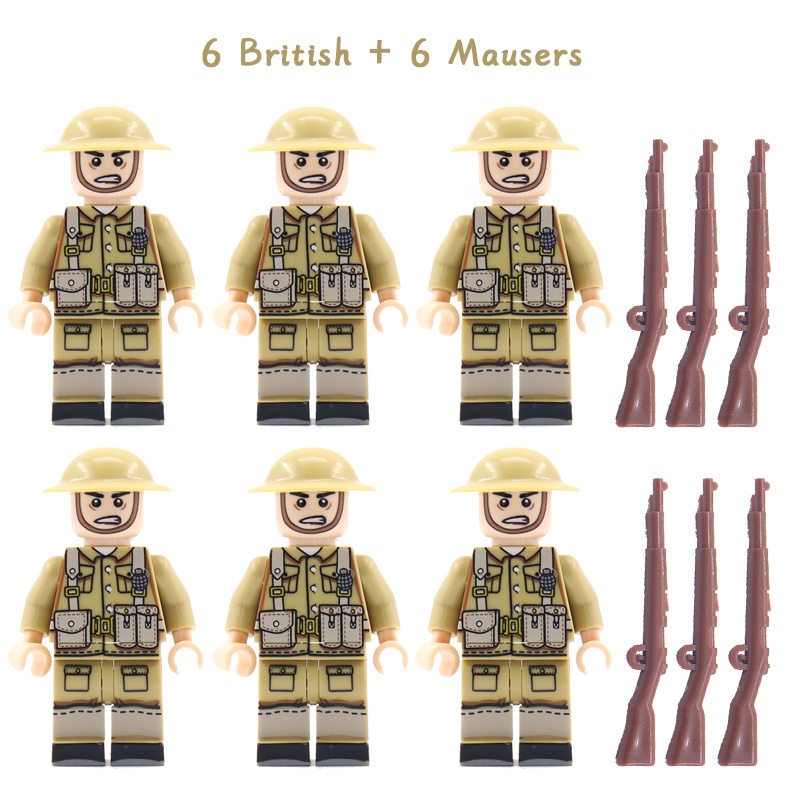 ของเล่นเด็กตัวต่อโมเดลฟิกเกอร์ทหาร-ww2-british-soldier-swat-เสริมการศึกษาเด็ก