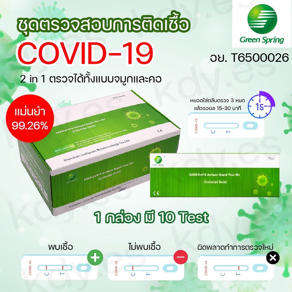 ชุดตรวจโควิด ชุดตรวจ ATK COVID-19 AntigenTest Kit แบบแยงจมูก&น้ำลาย ...