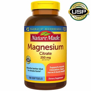 ภาพหน้าปกสินค้าNature Made Magnesium Citrate 250 mg., 180 Softgels ดูดซึมได้ง่าย ที่เกี่ยวข้อง