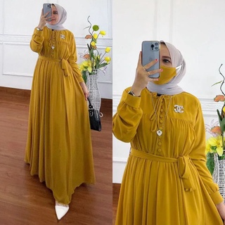 Sheyla Dress Material CERUTY BABYDOLL FULL PURING Get Gamis (ไม่รวม HIJAB) ฟรีเข็มขัด / บอนด์ ชุดเดรส เสื้อคลุมมุสลิม ล่าสุด 2022 เสื้อผ้าสตรีมุสลิม