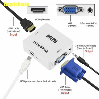 (Emprichman) อะแดปเตอร์แปลงวิดีโอ Vga to Hdmi Full Hd 1080P สําหรับ Pc Laptop