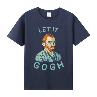 เสื้อยืดโอเวอร์ไซส์✕Ins tide ยี่ห้อจิตรกร Van Gogh joint การ์ตูนรอบพิมพ์ผ้าฝ้ายแขนสั้นหลวมเสื้อยืดผู้ชายและผู้หญิงฤดูร้อ