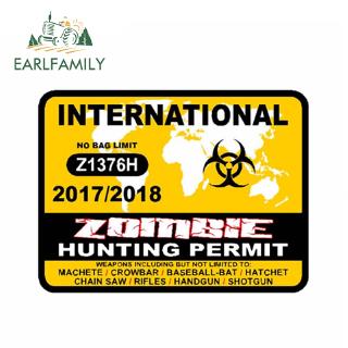 Earlfamily สติกเกอร์ติดกระจกรถยนต์ ลายซอมบี้ ล่าสัตว์ ออสเตรเลีย แคนาดา