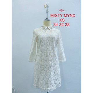 เดรสสั้น เดรสผ้าลูกไม้ สีขาว Misty Mynx SIZE XS #MYX005