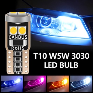 หลอดไฟ LED T10 W5W 194 501 6SMD 3030 12V 6000K สําหรับติดตกแต่งภายในรถยนต์ รถจักรยานยนต์ 1 ชิ้น