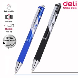 Deli Q16 Ballpoint Pen ปากกากดลูกลื่น ขนาดเส้น 0.7mm ปลอกนิ่มจับสบายมือ (แพ็ค 1 แท่ง) ปากกากด ปากกา เครื่องเขียน