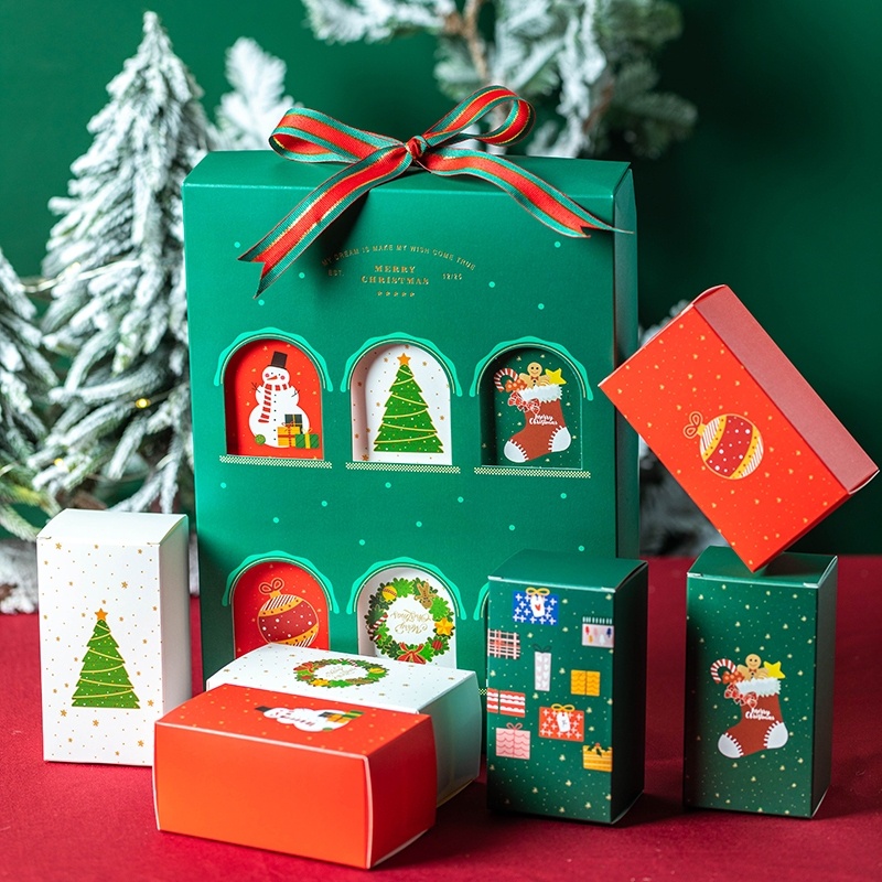 กล่อง-xmas-windows-box-สีเขียว-หน้าต่างโค้ง-christmas-กล่องคุกกี้-คริสต์มาส