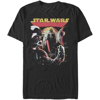 เสื้อยืดคอวีผู้ชาย STAR WARS Mens Vader Retro Fist T-Shirt t shirt men cotton