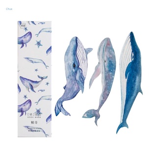 Chua ที่คั่นหนังสือกระดาษ ลายปลาวาฬ สีสันสดใส 30 ชิ้น