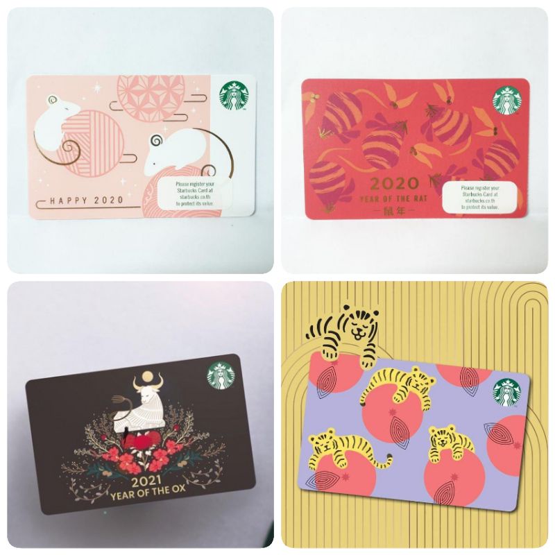 ภาพหน้าปกสินค้าบัตรสตาร์บัค บัตรกระดาษ ลาย หนู วัว เสือ กระต่าย บัตรเปล่า Starbucks Rat​ Ox Tiger Rabbit card จากร้าน sabuyshoppingmall บน Shopee