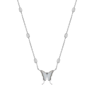 A.CEMI Royal butterfly Necklace สร้อยคอมุกแท้ สร้อยคอเงินแท้ ชุบทอง 18K