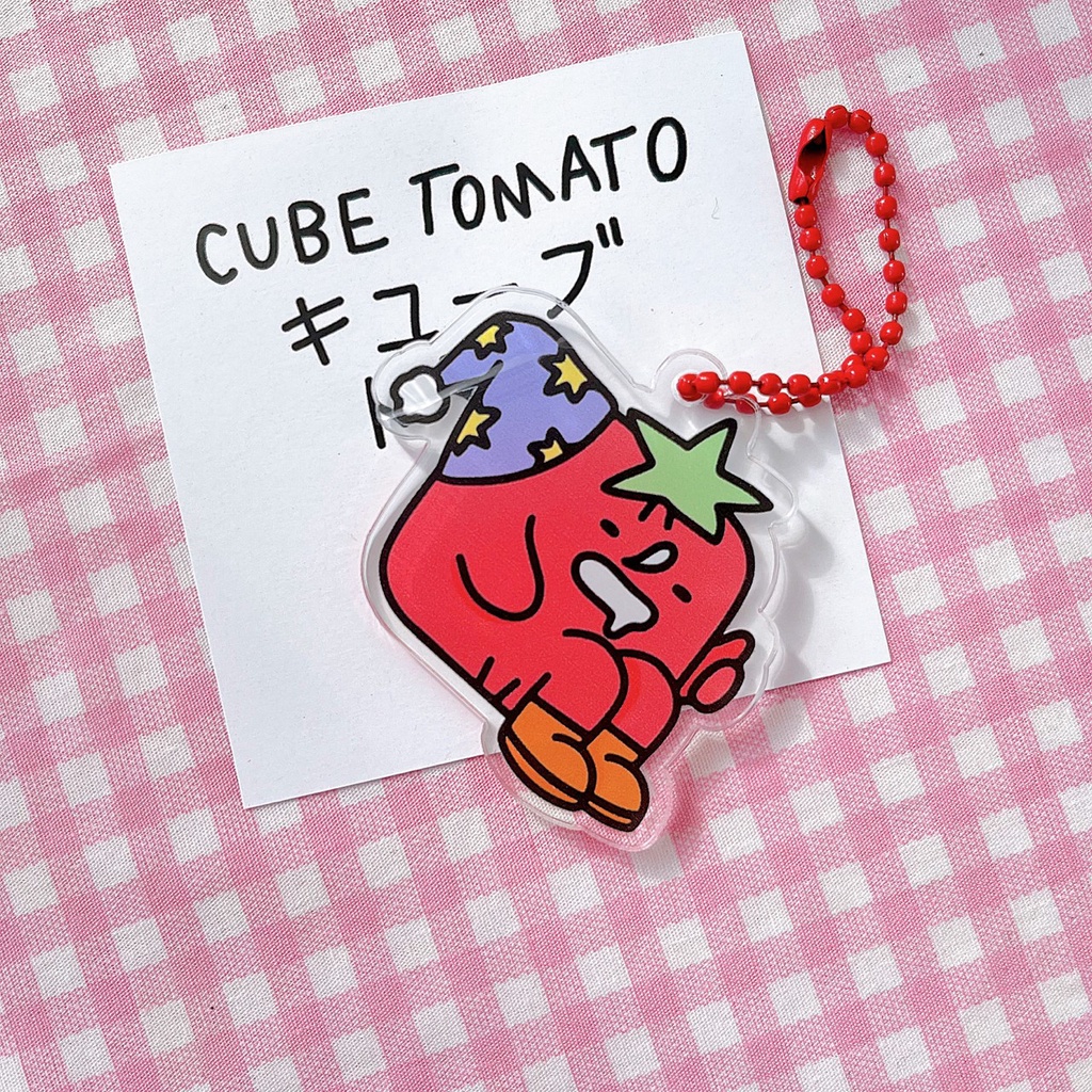 พร้อมส่ง-cube-tomato-keychain