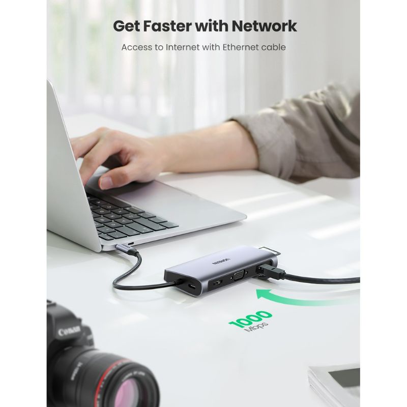 UGREEN รุ่น 80133 USB C 10 in 1 Connector, USB Type C Hub HDMI 4K, VGA ...