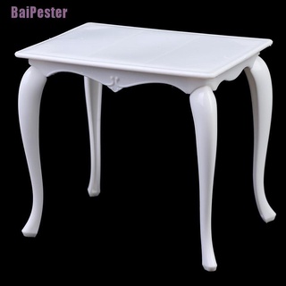 Baipester- + โต๊ะจิ๋ว สีขาว สําหรับตกแต่งบ้านตุ๊กตา 1: 6 Diy