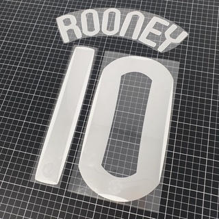 เบอร์ชุด ทรานเฟอร์ ROONEY # 10 2007-2008 Player Size Champions League Silver Nameset Plastic Man United
