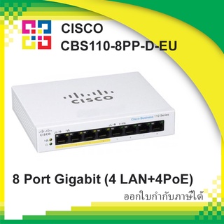 CISCO CBS110-8PP-D-EU  Unmanaged 8-port GE, Partial PoE, Desktop, Ext PS