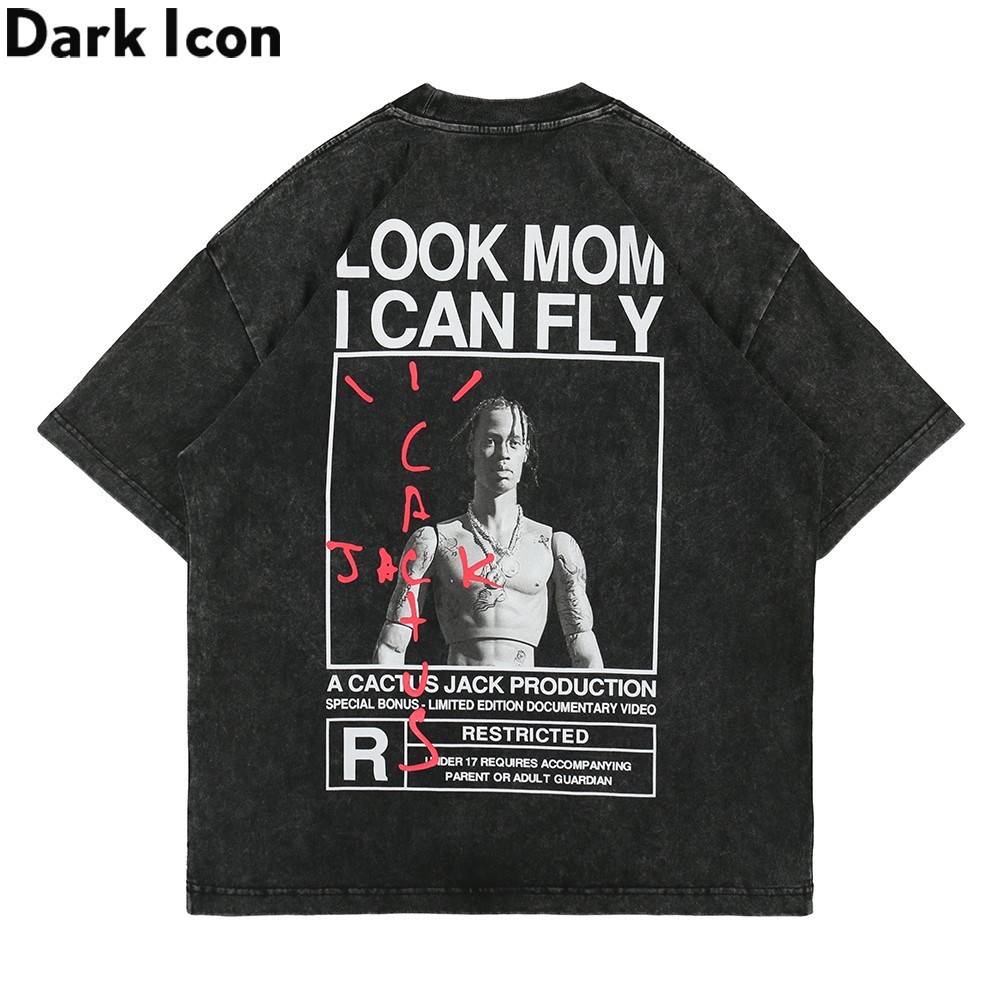 เสื้อยืดแขนสั้นพิมพ์ลาย-dark-icon-travis-scott-portrait-แฟชั่นสไตล์ฮิปฮอปสําหรับผู้ชายผู้หญิง