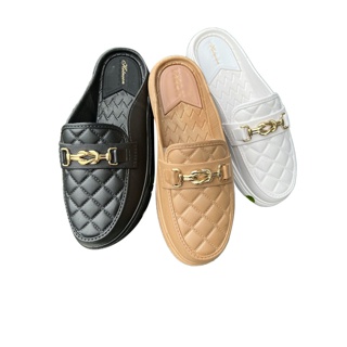 โปรโมชั่น :  พร้อมส่ง  รองเท้าคัชชูแฟชั่นยางผสมซิลิโคน แบบปิดหัวเปิด ลายโซฟา ประดับโซ่ทอง นิ่ม เบา สวมใส่สบาย สไตล์หรูหรา 777