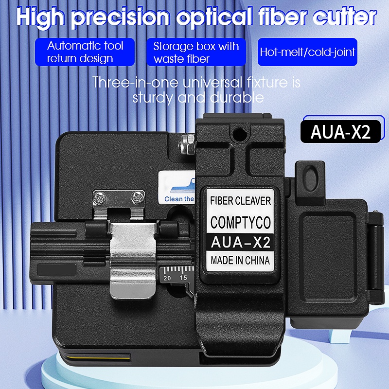เครื่องมืออัตโนมัติประเภทส่งคืนไฟเบอร์-cleaver-ftth-เครื่องมือใยแก้วนําแสงความแม่นยําสูง-aua-x2-ตัดสายเคเบิลเครื่องมือมีดใยแก้วนําแสง-fiber-cutter