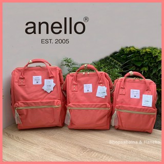 สินค้า Anello แท้100% รุ่นผ้า Canvas Backpack สี Coral pink เป้สะพายหลัง ไซส์ mini regular large