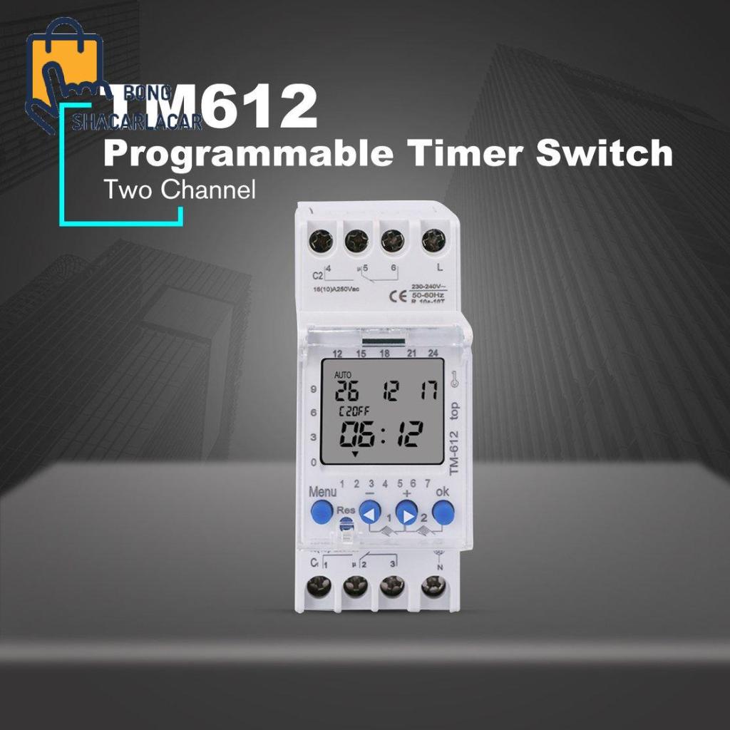 12-3-sinotimer-220v-tm612-สวิทช์จับเวลาโปรแกรมตั้งเวลา-7-วัน-24-hrs