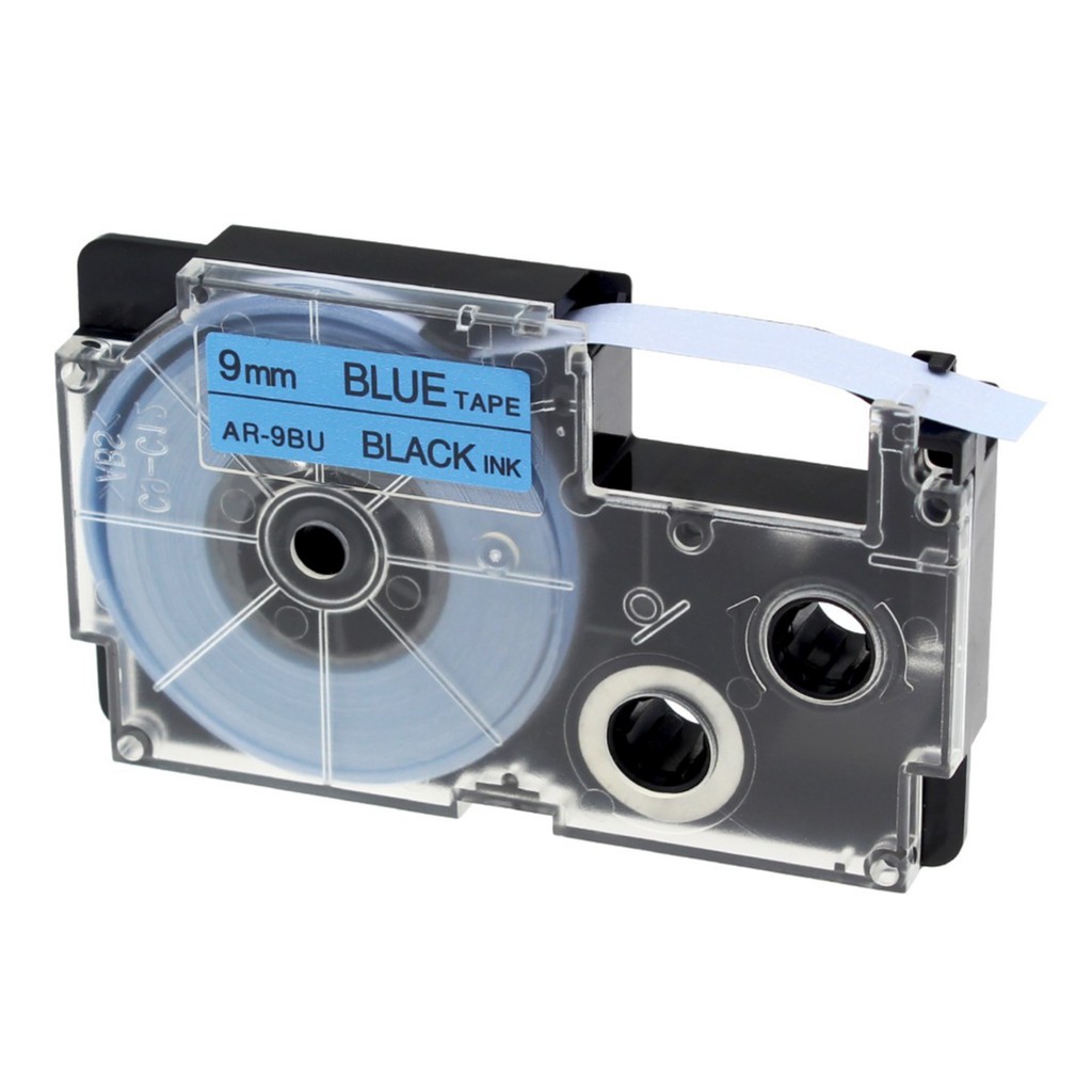 5pcs-xr9bu-9mm-compatible-casio-label-tape-black-on-blue