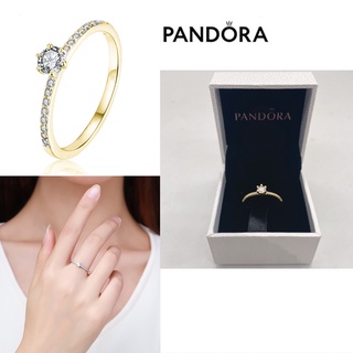 ภาพหน้าปกสินค้าPandora แหวนเงินแท้ 925 ประดับเพชรโมอิส ทอง 14k สําหรับผู้หญิง ที่เกี่ยวข้อง