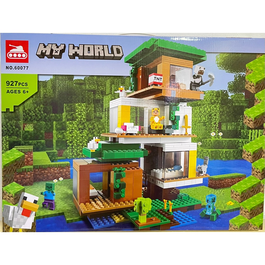 ss-toys-เลโก้-มายคราฟ-60077-มายคราฟ-บ้านต้นไม้-เลี้ยงเป็ด-the-modern-treehouse-จำนวน927ชิ้น