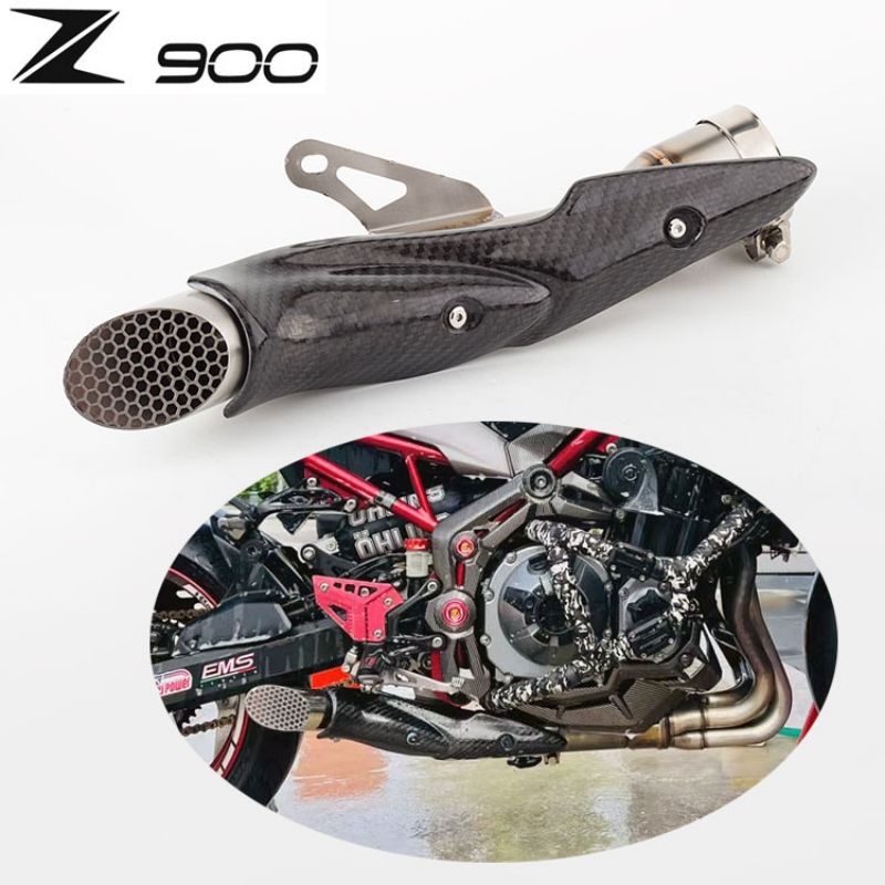 ท่อแต่งปากตัดmotogp-kawasaki-z900ท่อแต่ง-z900-ทรง-motogpปี2017-2021ท่อแต่งปากเฉียงตะแกรงรังผึ้งปลายท่อ-motogp