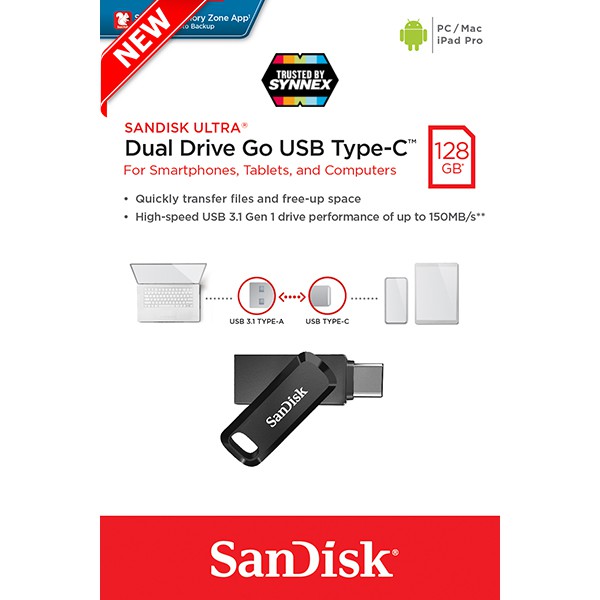 ภาพหน้าปกสินค้าSanDisk Ultra Dual Drive Go 128GB USB3.1 Gen1 Flash Drive TypeC Speed 150mb/s(SDDDC3-128G-G46)แฟลชไดรฟ์ ประกัน 5ปีSynnex จากร้าน sjcam_officialstore บน Shopee