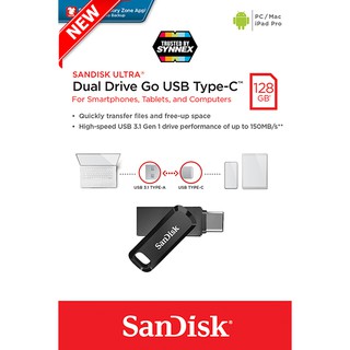 ภาพขนาดย่อของภาพหน้าปกสินค้าSanDisk Ultra Dual Drive Go 128GB USB3.1 Gen1 Flash Drive TypeC Speed 150mb/s(SDDDC3-128G-G46)แฟลชไดรฟ์ ประกัน 5ปีSynnex จากร้าน sjcam_officialstore บน Shopee