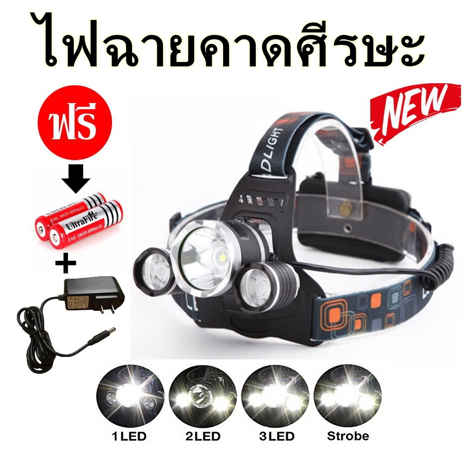 ไฟฉายคาดศีรษะ-ไฟฉาย-led-3-หัว-สว่างมาก-พกพาสะดวก-ไฟส่องกบ-พร้อมส่งค่ะ-4-ฟังค์ชั่นการใช้งาน