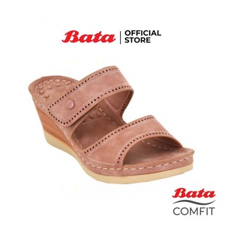 Bata COMFIT รองเท้าแฟชั่นลำลอง WEDGE ส้นเตารีด แบบสวม เปิดส้น สีชมพู รหัส 7615205