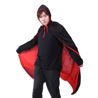 ภาพขนาดย่อของภาพหน้าปกสินค้า️ พร้อมส่ง ผ้าคลุม 2ด้าน แดง ดำ ฮาลาวีน ผ้าคลุมพ่อมด Halloween ชุดพ่อมด แม่มด จากร้าน luckystone24 บน Shopee ภาพที่ 3