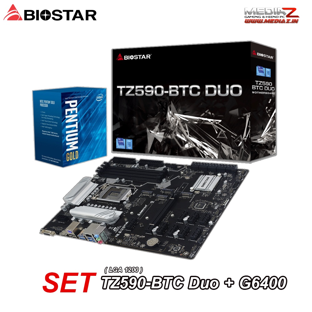 MB ขุด 10xSata 4x m.2 9gpu TZ590-BTC Duo มือ1ประกันไทย Biostar