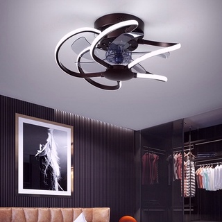 โคมไฟพัดลมเพดาน โคมไฟแบบมีพัดลมติดเพดาน 70cm ไฟ LED 3 สี โคมไฟเพดาน พัดลมเพดาน เปลี่ยนสีไฟได้ ปรับความถี่ได้ 6 เกียร์