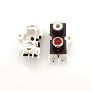 50PCS/100PCS 2 WAY RCA 2 Pin Copper White Female Audio Video Plug jack AV Socket Input and Output Connector RCA2-9