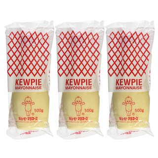 KEWPIE มายองเนส  ครีมสลัดญี่ปุ่น คิวพี สูตรไข่แดง และน้ำส้มสายชู ชุดละ 3 ขวด ขวดละ 500 มิลลิลิตร / KEWPIE Japanese Mayon