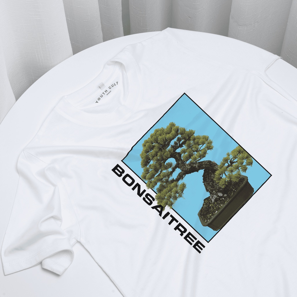 เสื้อยืด-bonsai-tree-ถูกและดี-พร้อมส่ง-เสื้อสีขาว-เสื้อยืดโอเวอร์ไซส์-เสื้อสไตล์เกาหลีเสื้อยืด