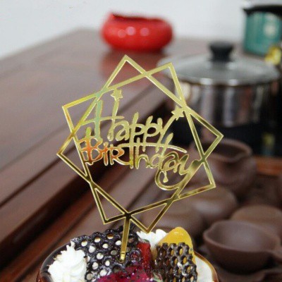 ป้ายปักตกแต่งเค้ก-ป้ายท็อปเปอร์-อุปกรณ์ตกแต่งเค้กวันเกิด-party-cake-topper-ป้ายปักเค้ก-อะคริลิค-happy-birthday